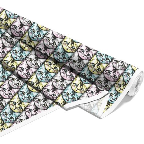 TESSUTI DECORATIVI PER ESTERNI OXFORD - Motivo gatti dipinti 2 I DX047