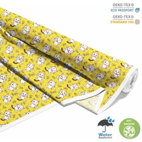 TESSUTI DECORATIVI PER ESTERNI OXFORD - Motivo Gattino Girasoli I DX333