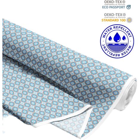 TESSUTI DECORATIVI PER ESTERNI OXFORD - Motivo geometrico blu I DR046