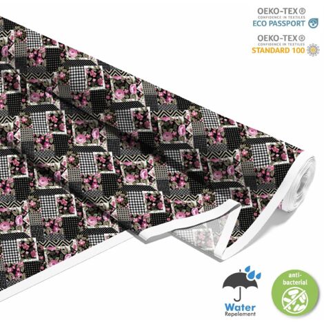 TESSUTI DECORATIVI PER ESTERNI OXFORD - motivo geometrico fiore I DX162