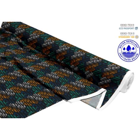 TESSUTI DECORATIVI PER ESTERNI OXFORD - Motivo geometrico - Mattone I DR217