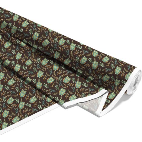 TESSUTI DECORATIVI PER ESTERNI OXFORD - Motivo Gufi e Foglie I DX069