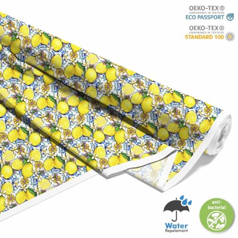 TESSUTI DECORATIVI PER ESTERNI OXFORD - Motivo Limoni e Fiori I DX362