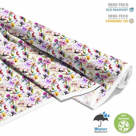 TESSUTI DECORATIVI PER ESTERNI OXFORD - Motivo Magnolia Fiori Uccelli I DX221