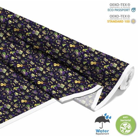 TESSUTI DECORATIVI PER ESTERNI OXFORD - motivo maschere di carnevale I DX220