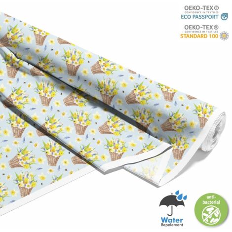 TESSUTI DECORATIVI PER ESTERNI OXFORD - Motivo Narcisi in un cesto I DX472