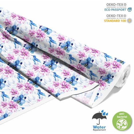 TESSUTI DECORATIVI PER ESTERNI OXFORD - Motivo Orchidea e Colibrì I DX085