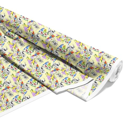 TESSUTI DECORATIVI PER ESTERNI OXFORD - Motivo pappagalli con fiori I DX003