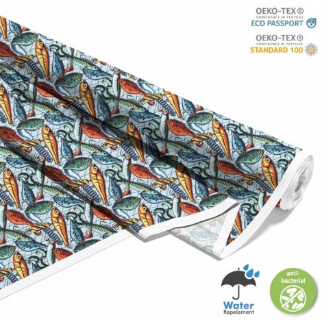 TESSUTI DECORATIVI PER ESTERNI OXFORD - Motivo Pesce in una rete I DX620