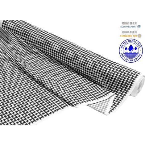 TESSUTI DECORATIVI PER ESTERNI OXFORD - Motivo pied de poule nero I DR157