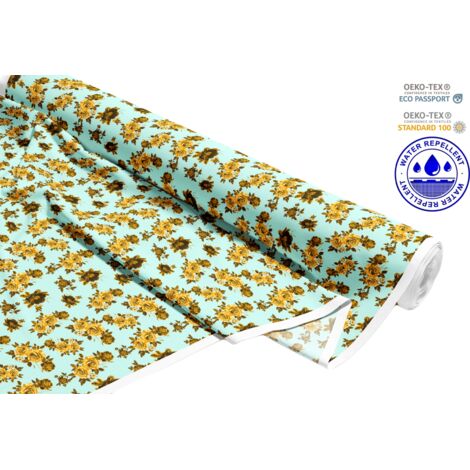 TESSUTI DECORATIVI PER ESTERNI OXFORD - motivo rose dorate I DR102