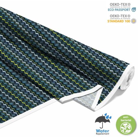 TESSUTI DECORATIVI PER ESTERNI OXFORD - Motivo zigzag blu