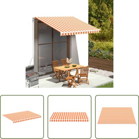 Tessuto da tenda -  Tessuto Ricambio per Tenda da Sole Giallo e Arancio 3,5x2,5 m