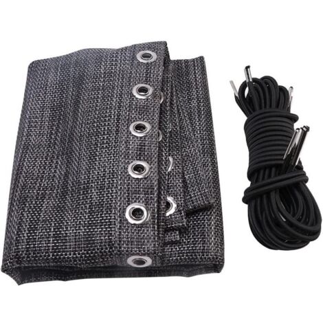 Tessuto di ricambio per sedia, tessuto antigravità per sedia a sdraio (nero e grigio) con corda, accessori per sedia, sedia a sdraio elastica per patio