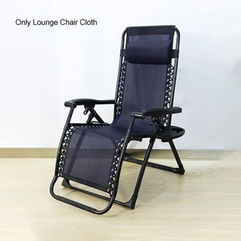 Tessuto di ricambio per sedia, tessuto per sedia a sdraio antigravità (blu navy) con corda, accessori per sedia, sedia a sdraio elastica da giardino