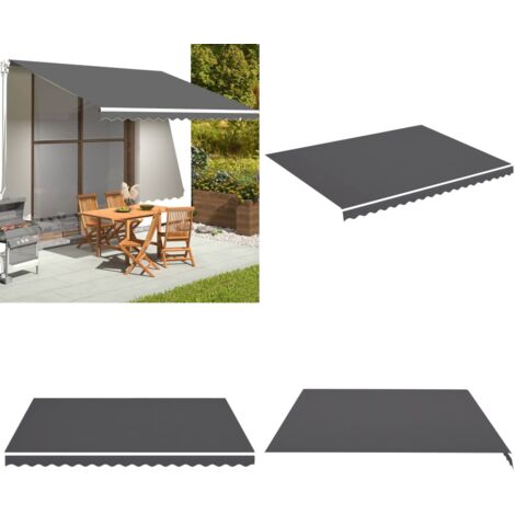 Tessuto di Ricambio per Tenda da Sole Antracite 4,5x3,5 m - Tessuto da tenda - Tenda da giardino
