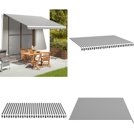 Tessuto di Ricambio per Tenda da Sole Antracite e Bianco 4x3 m - Tessuto da tenda - Ricambio tenda
