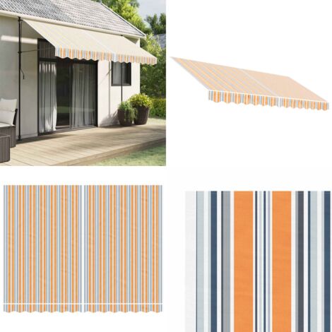 Tessuto di Ricambio per Tenda Strisce Multicolore 3,5x2,5 m - Tenda da sole - Tenda da sole sostitutiva