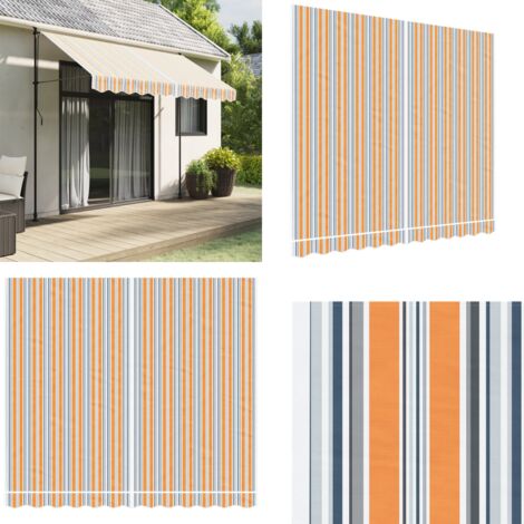 Tessuto di Ricambio per Tenda Strisce Multicolore 3x2,5 m - Tenda da sole sostitutiva - Tenda da sole multicolore