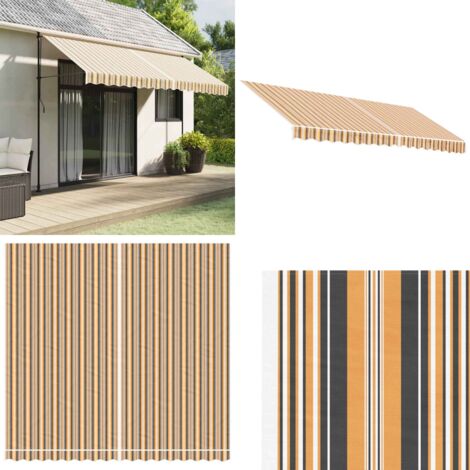 Tessuto di Ricambio per Tenda Strisce Multicolore 4x3,5 m - Tessuto da tenda - Ricambio tenda