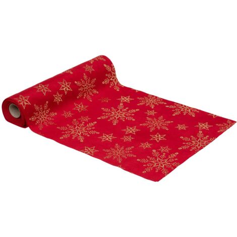 Tessuto in velluto glitterato 28x300cm rosso - Feeric lights & christmas