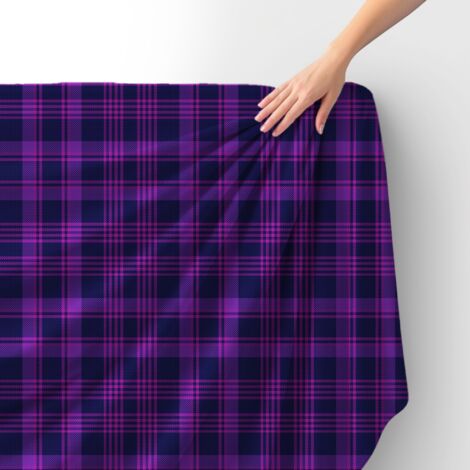 Tessuto Royal Velvet in poliestere per cucire - Motivo a quadri viola