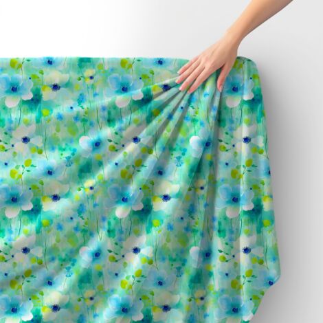 Tessuto Royal Velvet in poliestere per cucire - Motivo fiori - RDX2246
