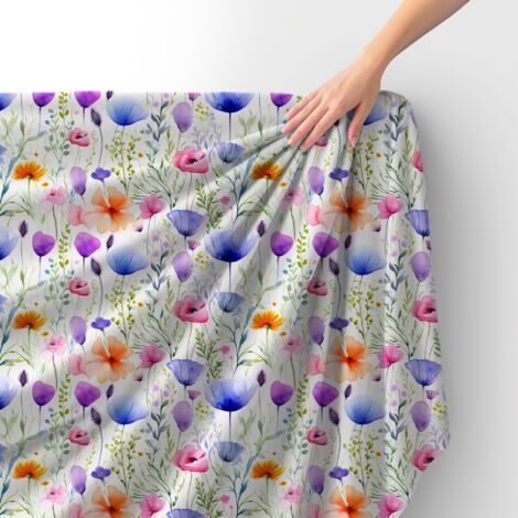 Tessuto Royal Velvet in poliestere per cucire - Motivo fiori - RDX2435