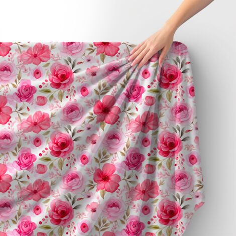 Tessuto Royal Velvet in poliestere per cucire - Motivo fiori - RDX2737