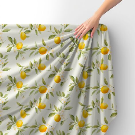 Tessuto Royal Velvet in poliestere per cucire - Motivo Limoni - RDX2096