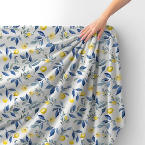 Tessuto Royal Velvet in poliestere per cucire - Motivo Limoni - RDX2146