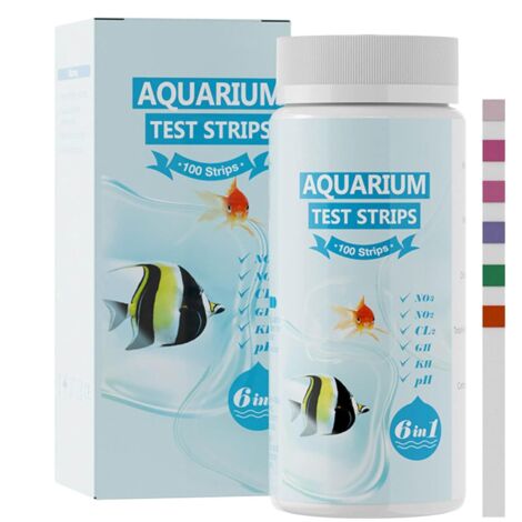 Test Aquarium - 100 Test Eau Salée - 6 en 1 Testeur de Qualité d'Eau pour