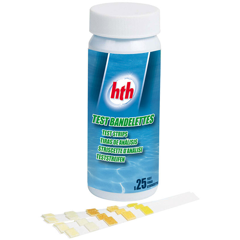 HTH - 25 bandelettes de test pour analyse eau piscine et spa