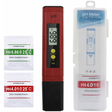 Test de Qualité de l'eau, Test PH Mètre Électronique, TDS&EC Mètre Température, Auto Calibration, TDS PH EC Température 4 en 1 Set pour Piscine, Aquarium, Aystème RO, Laboratoire(rouge)