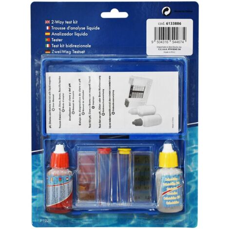 Test Kit Cloro e PH, Misuratore del cloro e pH dell'acqua della piscina, Gocce