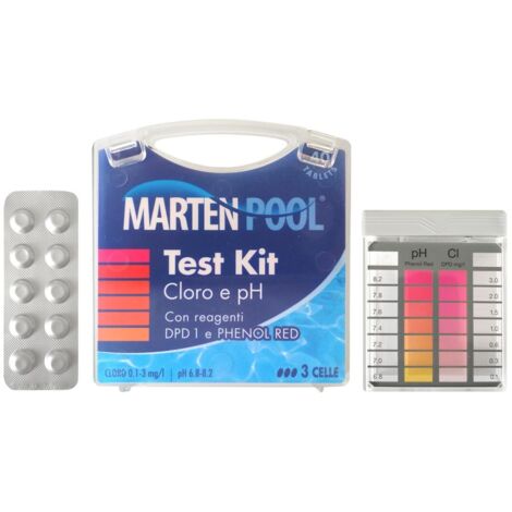 TEST PER PISCINE CLORO E PH CON REAGENTI E PASTIGLIE 40