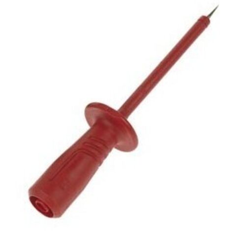 Test probe with elastic,shatter-proof insulated sleeve, female socket 4mm safety (pruef2600 red)