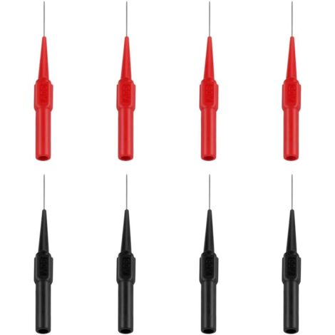 Test Probes, Stainless Steel Multimeter Test Leads, Test Probes, Multifunction Test Lead for Multimeters, Labs, Electricians (Red and Black)
