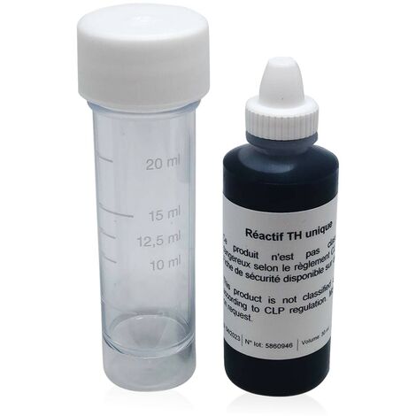 Test Th 30 Ml - Test De Dureza Del Agua Con Un Solo Reactivo Fabricado En Francia