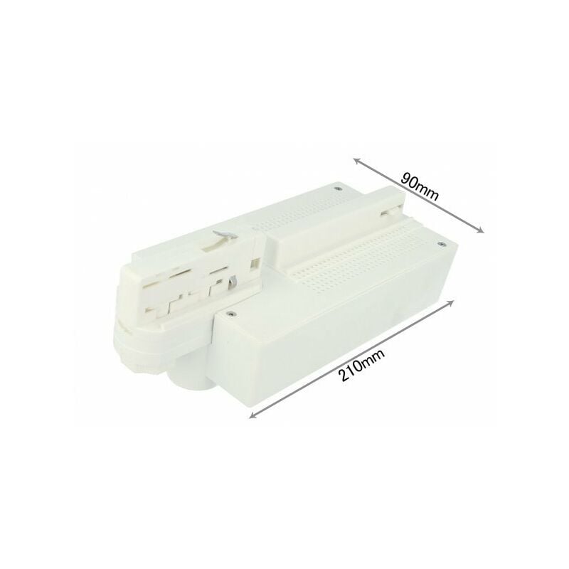 Image of Ledlux - Testa Alimentazione Con Box Led Driver Colore Bianco Per Faro Led Binario Trifase per CB40103