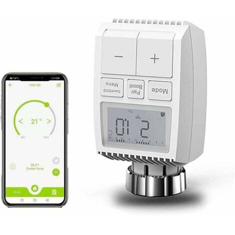 Testa della valvola termostatica per radiatore connessa intelligente, testa della valvola termostatica per radiatore connessa WiFi programmabile intelligente, espandibile, compatibile con Alexa/Google