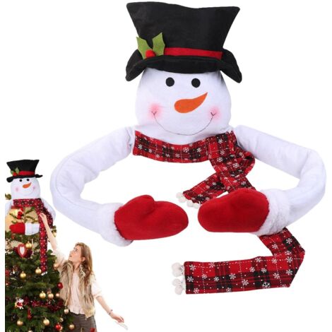 Testa di pupazzo di neve di Natale, testa di pupazzo di neve, abbraccio per decorazione dell'albero di Natale, pupazzo di neve, abbraccio