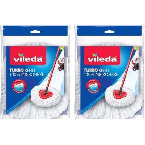 Testa per mocio in microfibra Vileda, microfibra, bianca, confezione doppia..DEBUNS