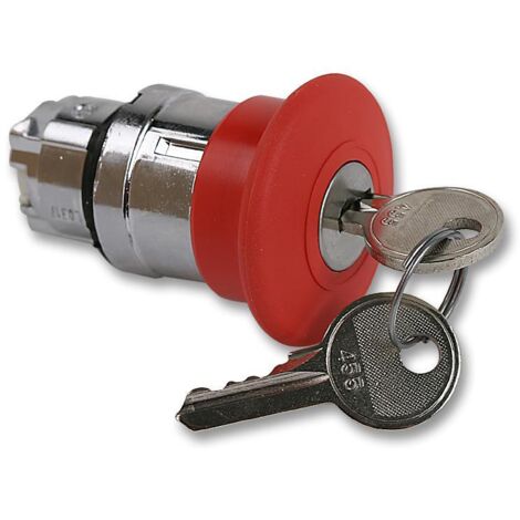 Testa pulsante Ø22 -sblocco a chiave - fungo Ø40 - rossa - Ronis 455 - ZB4BS944