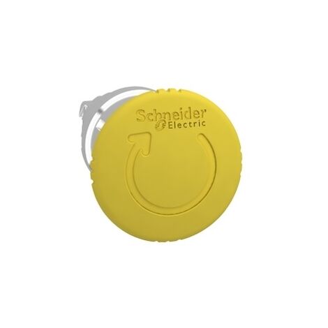 Testa Pulsante Ø22 Sblocco Rotazione Fungo Ø40Mm Gialla
