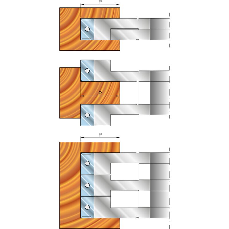 TESTA REGOLABILE PER INCASTRI CON ANELLI