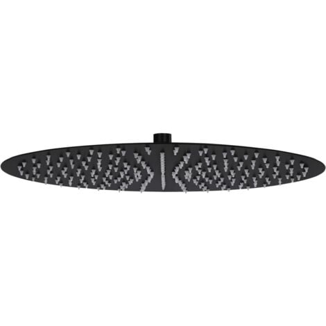 Testa Soffione Doccia a Pioggia in Acciaio Inox Rotonda Nera varie dimensioni dimensioni : 40 cm