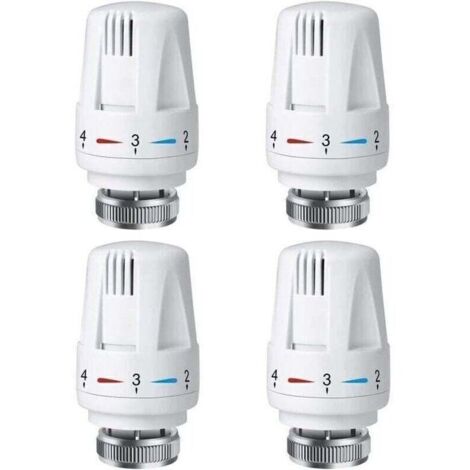 Testa termostatica, set da 4 pezzi, M30 x 1,5, testa di ricambio per valvola termostatica con impostazione antigelo