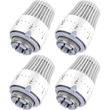 Testa termostato rubinetto termostatico per radiatore: testa termostatica per radiatore 4 pezzi, termostato per radiatore, rubinetto termostato per radiatore, testa termostatica collegata M30 x 1,5, b