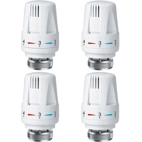 Testa valvola termostatica per radiatore - 4 pezzi - Testa termostatica per radiatore TRV M30 x 1,5 - Valvole per radiatori per riscaldamento domestico e per ufficio